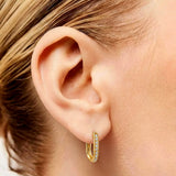 U-Shape Moissanite Paved Huggie Hoop Earrings
