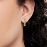 U-Shape Moissanite Paved Huggie Hoop Earrings