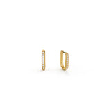 U-Shape Moissanite Paved Huggie Hoop Earrings