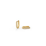 U-Shape Moissanite Paved Huggie Hoop Earrings