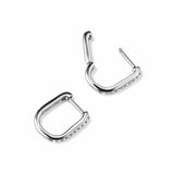 U-Shape Moissanite Paved Huggie Hoop Earrings