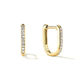 U-Shape Moissanite Paved Huggie Hoop Earrings
