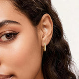 U-Shape Moissanite Paved Huggie Hoop Earrings