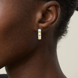 Half Eternity Moissanite Huggie Hoop Earrings