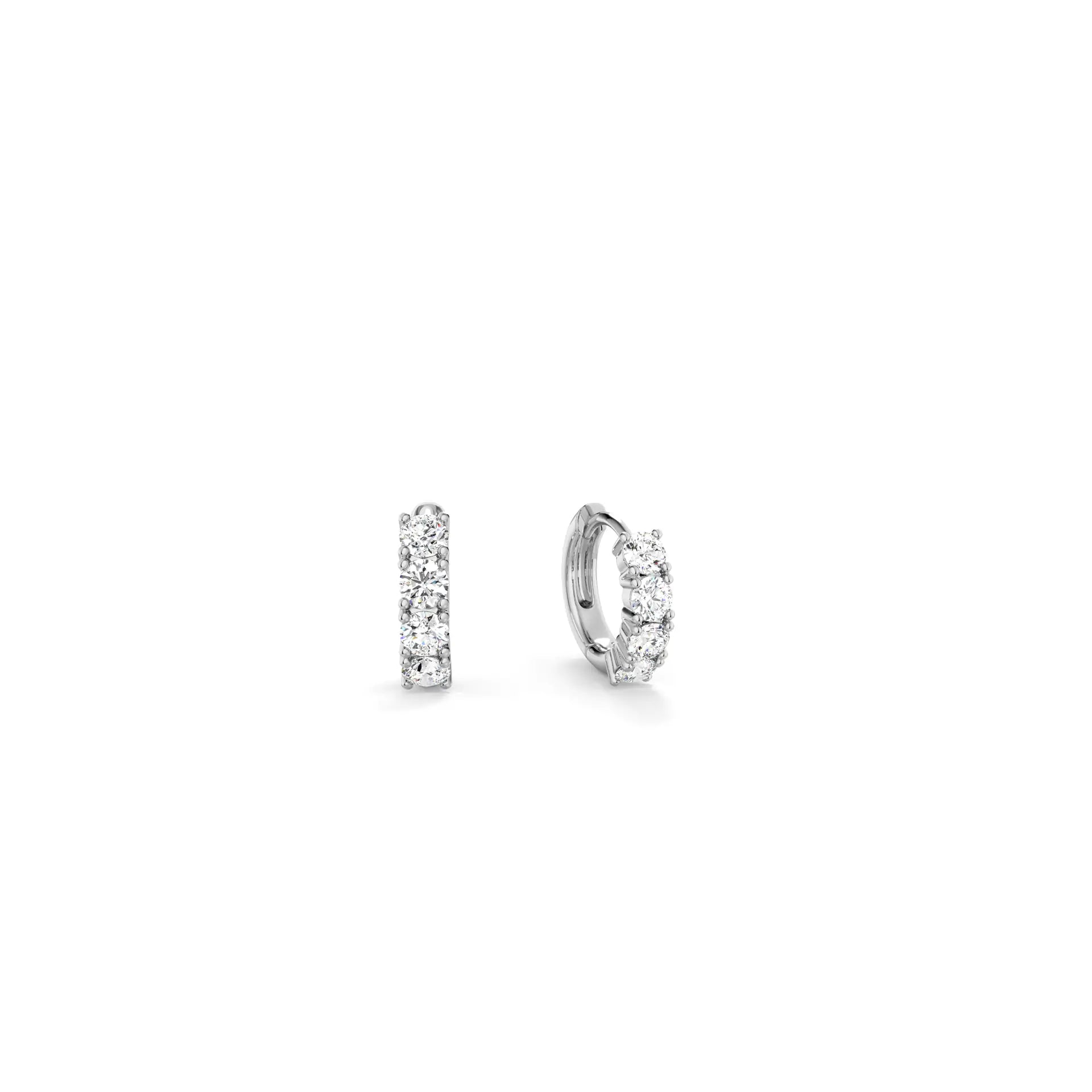 Half Eternity Moissanite Huggie Hoop Earrings