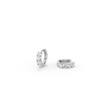 Half Eternity Moissanite Huggie Hoop Earrings