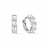 Half Eternity Moissanite Huggie Hoop Earrings