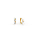 Half Eternity Moissanite Huggie Hoop Earrings