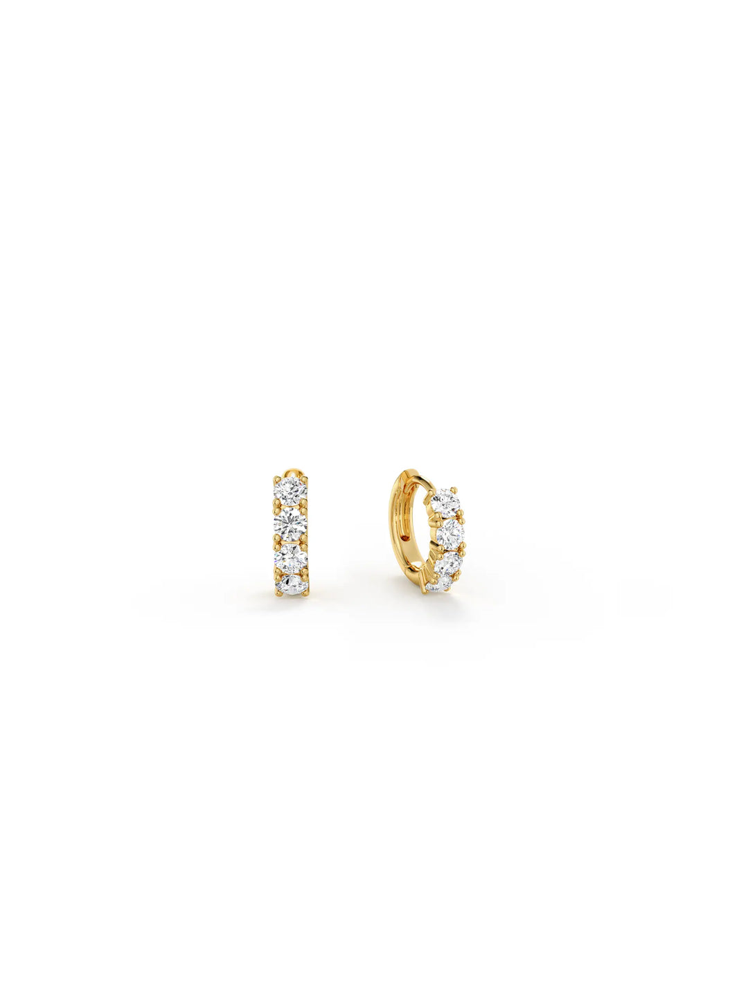 Half Eternity Moissanite Huggie Hoops, Timeless Sparkle – MSBLUE