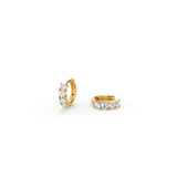 Half Eternity Moissanite Huggie Hoop Earrings