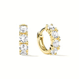 Half Eternity Moissanite Huggie Hoop Earrings