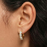 Half Eternity Moissanite Huggie Hoop Earrings