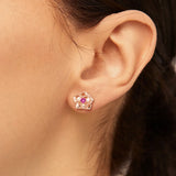 “Ribbon & Rose” Breast Cancer Awareness Mismatched Earrings