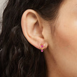 "Blossom of Hope" Breast Cancer Awareness Rose Earrings