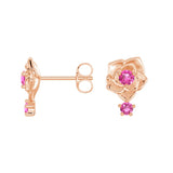 "Blossom of Hope" Breast Cancer Awareness Rose Earrings