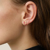"Radiant Hope" Rose Stud Earrings with Pink Sapphire