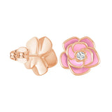 “Blossom of Compassion” Breast Cancer Awareness Stud Earrings