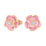 “Blossom of Compassion” Breast Cancer Awareness Stud Earrings