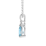 1.12 CT. Aquamarine Pear Shape Pendant with Diamond