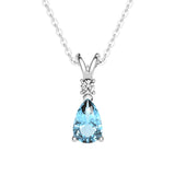 1.12 CT. Aquamarine Pear Shape Pendant with Diamond