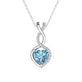 1.05 CT. Aquamarine Infinity Heart Pendant with Diamonds - MSBLUE Jewelry