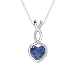 1 CT. Sapphire Infinity Heart Pendant with Diamonds - MSBLUE Jewelry