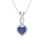 1 CT. Sapphire Infinity Heart Pendant with Diamonds - MSBLUE Jewelry