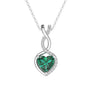 1 CT. Emerald Infinity Heart Pendant with Diamonds - MSBLUE Jewelry