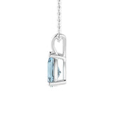 1.5 CT. Pear Shaped Aquamarine Solitaire Pendant - MSBLUE Jewelry