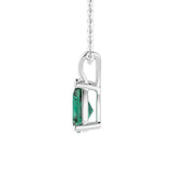 1.5 CT. Pear Shaped Emerald Solitaire Pendant - MSBLUE Jewelry