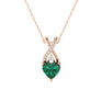 1.16 CT. Solitaire Heart Emerald and White Sapphire Pendant - MSBLUE Jewelry