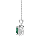 1.68 CT. Heart Emerald and White Sapphire Pendant - MSBLUE Jewelry