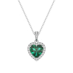 1.68 CT. Heart Emerald and White Sapphire Pendant - MSBLUE Jewelry