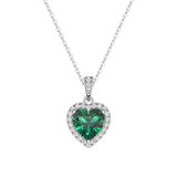 1.68 CT. Heart Emerald and White Sapphire Pendant - MSBLUE Jewelry