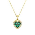 1.68 CT. Heart Emerald and White Sapphire Pendant - MSBLUE Jewelry