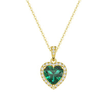 1.68 CT. Heart Emerald and White Sapphire Pendant - MSBLUE Jewelry