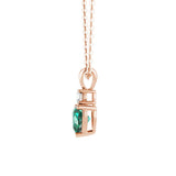 1.8 CT. Heart Emerald Solitaire Pendant with White Sapphire - MSBLUE Jewelry