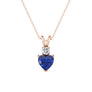 1.8 CT. Heart Blue Sapphire Solitaire Pendant with White Sapphire - MSBLUE Jewelry