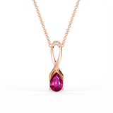 "You Are Supported And Protected" Pink Sapphire Necklace With Ribbon