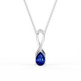 "Blue For Pink" Sapphire Necklace With Ribbon