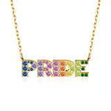 Multi Color Rainbow Gemstones PRIDE Necklace Pendant