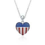 Engravable Heart of America Necklace Pendant