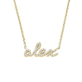 Personalized Moissanite Script Name Necklace - MSBLUE Jewelry