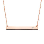 Engravable Bar Necklace with Moissanite - MSBLUE Jewelry