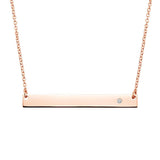 Engravable Bar Necklace with Moissanite - MSBLUE Jewelry