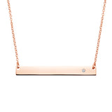 Engravable Bar Necklace with Moissanite