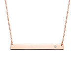 Engravable Bar Necklace with Moissanite - MSBLUE Jewelry