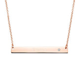 Engravable Bar Necklace with Moissanite - MSBLUE Jewelry