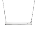 Engravable Bar Necklace with Moissanite