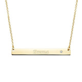 Engravable Bar Necklace with Moissanite